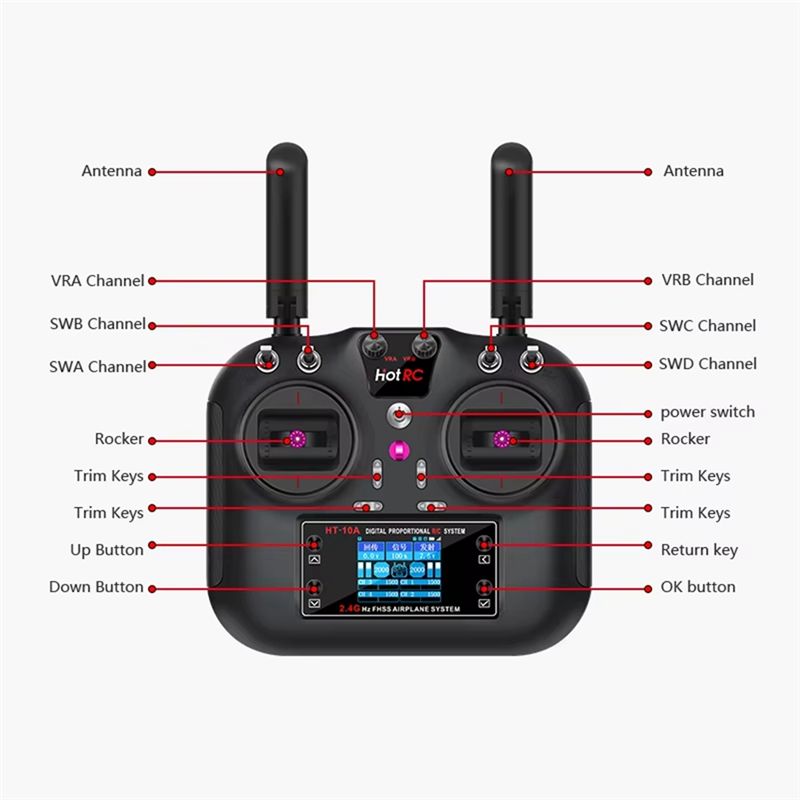 HOTRC HT-10A 2.4Ghz 10CH Remot - огляд і ціна Drone Kit Beginner