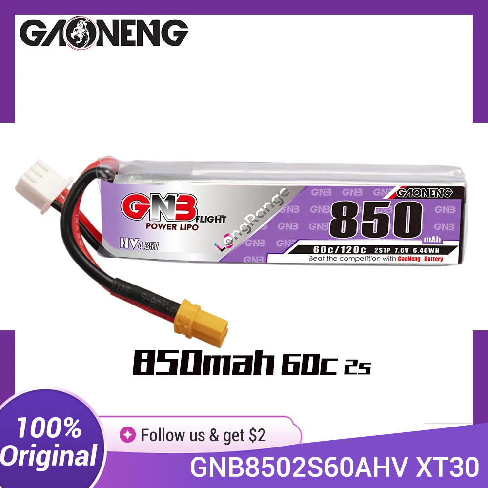 GAONENG GNB LiPo Battery 850mA - огляд і ціна Drone Kit Long Range